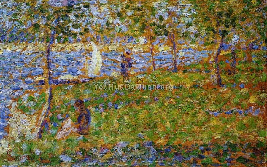 La Grande Jatte, Sailboat - 乔治·修拉